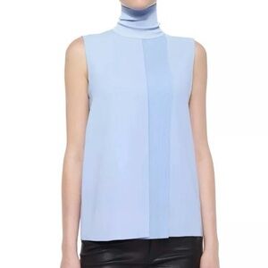Vince Sleeveless Sky Blue Turtleneck Blouse